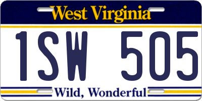 WV license plate 1SW505