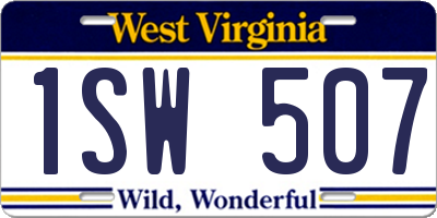 WV license plate 1SW507