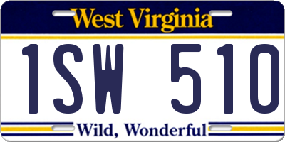WV license plate 1SW510