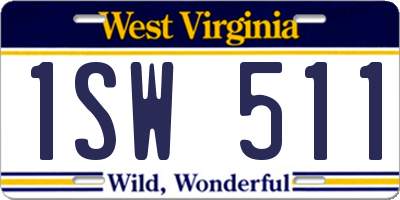 WV license plate 1SW511