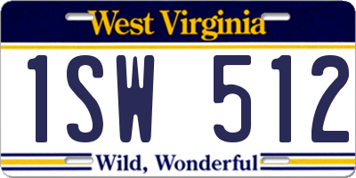 WV license plate 1SW512