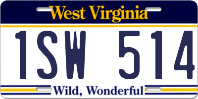 WV license plate 1SW514