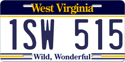 WV license plate 1SW515