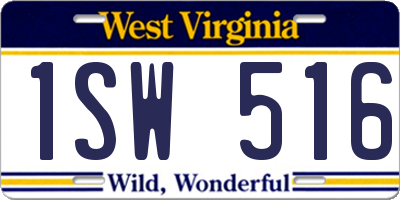 WV license plate 1SW516