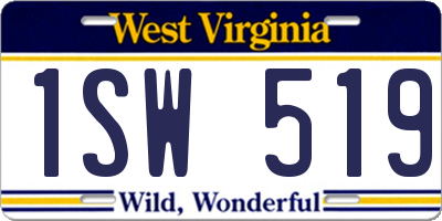 WV license plate 1SW519