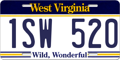 WV license plate 1SW520