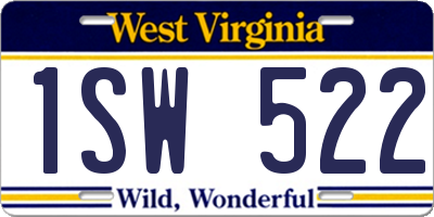 WV license plate 1SW522
