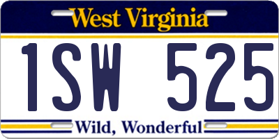 WV license plate 1SW525