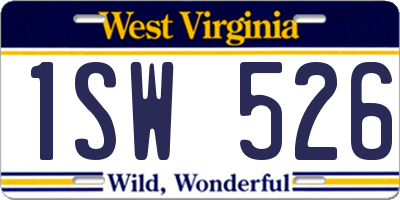 WV license plate 1SW526