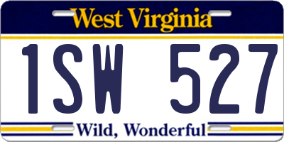 WV license plate 1SW527