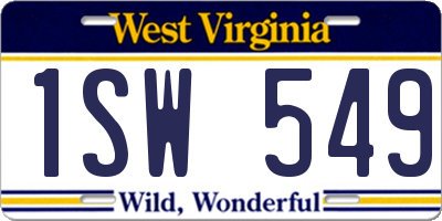 WV license plate 1SW549