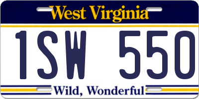 WV license plate 1SW550