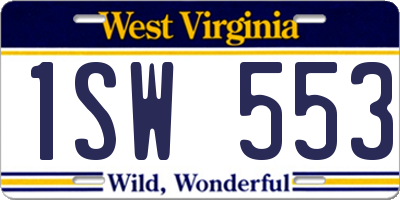 WV license plate 1SW553