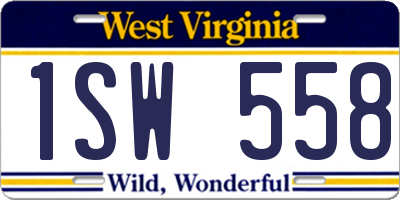 WV license plate 1SW558