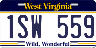 WV license plate 1SW559