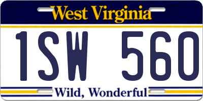 WV license plate 1SW560