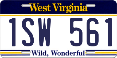 WV license plate 1SW561