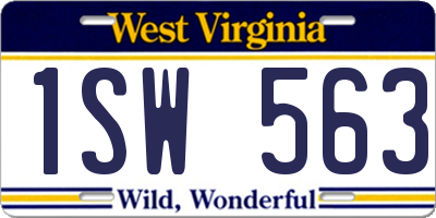 WV license plate 1SW563