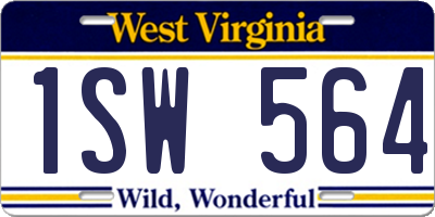 WV license plate 1SW564