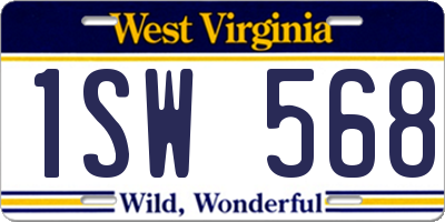 WV license plate 1SW568