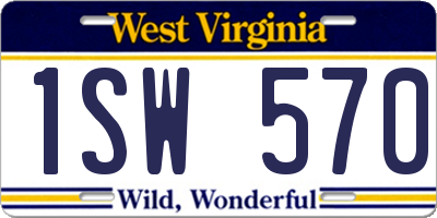 WV license plate 1SW570