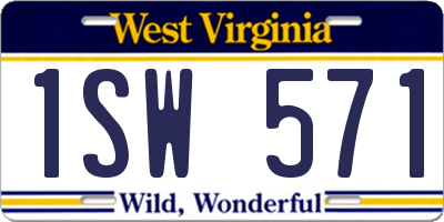 WV license plate 1SW571