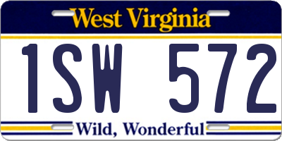 WV license plate 1SW572