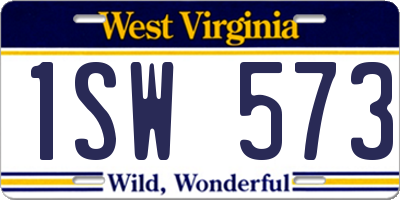 WV license plate 1SW573