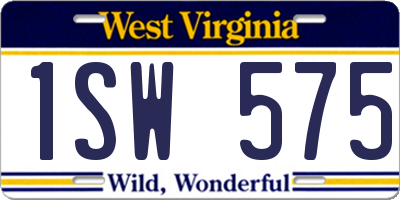 WV license plate 1SW575