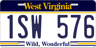 WV license plate 1SW576