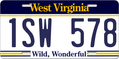 WV license plate 1SW578