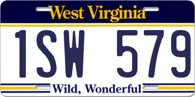 WV license plate 1SW579
