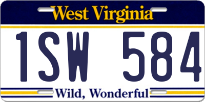 WV license plate 1SW584