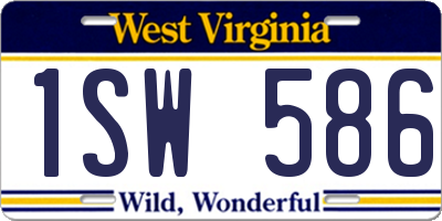 WV license plate 1SW586