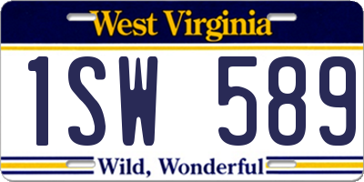 WV license plate 1SW589