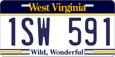WV license plate 1SW591