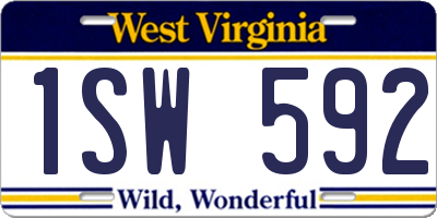 WV license plate 1SW592