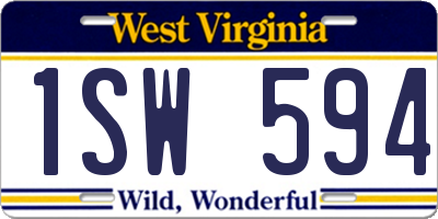 WV license plate 1SW594