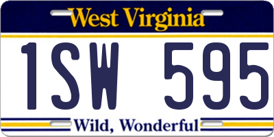 WV license plate 1SW595