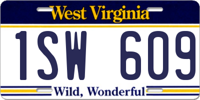 WV license plate 1SW609