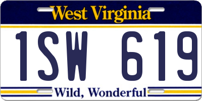 WV license plate 1SW619