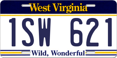 WV license plate 1SW621