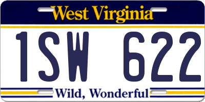 WV license plate 1SW622