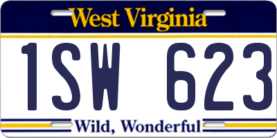 WV license plate 1SW623