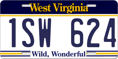 WV license plate 1SW624