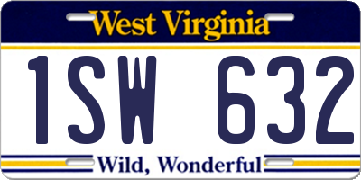 WV license plate 1SW632