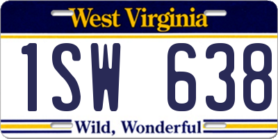 WV license plate 1SW638