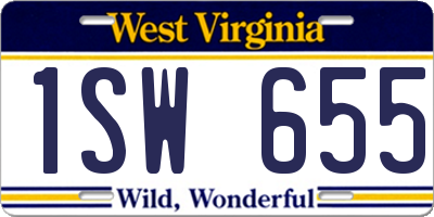 WV license plate 1SW655