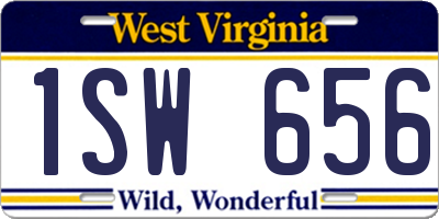 WV license plate 1SW656
