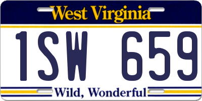 WV license plate 1SW659